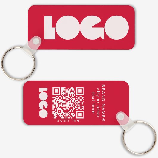 Red Business Logo & QR-code, bedrijf Horizontal Sleutelhanger