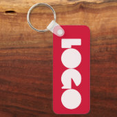 Red Business Logo & QR-code, bedrijf Horizontal Sleutelhanger (Voorkant)