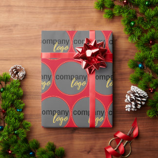RED BUSINESS LOGO REPEATING PATTERN KLANTENCADEAU CADEAUPAPIER