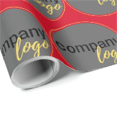 RED BUSINESS LOGO REPEATING PATTERN KLANTENCADEAU CADEAUPAPIER (Rol Hoek)