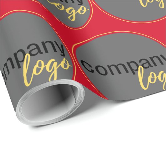 RED BUSINESS LOGO REPEATING PATTERN KLANTENCADEAU CADEAUPAPIER (Rol Hoek)