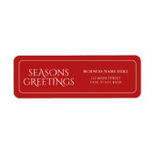 Red Business Seasons Groeten Retouradres Etiket (Voorkant)