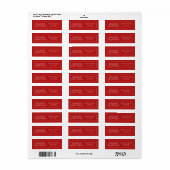 Red Business Seasons Groeten Retouradres Etiket (Full Sheet)