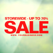 Red Business Website Adres Eenvoudige verkoop Raamsticker (Vel 3)