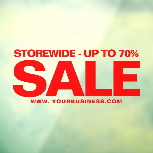 Red Business Website Adres Eenvoudige verkoop Raamsticker (Vel 3)