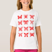 Red Butterflies Girls T-Shirt (Voorkant)