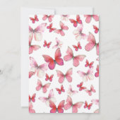 Red Butterflies Glam 18th Birthday Debut Kaart (Achterkant)