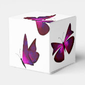 Red Butterflies, Gold Tiara Quinceanera Favor Box Bedankdoosjes (Achterkant)