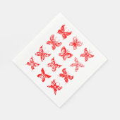 Red Butterflies Paper Napkins Servet (Hoek)