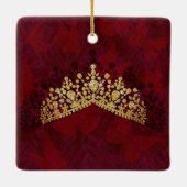 Red Butterflies, Quinceanera-kerstfoto Keramisch Ornament (Achterkant)