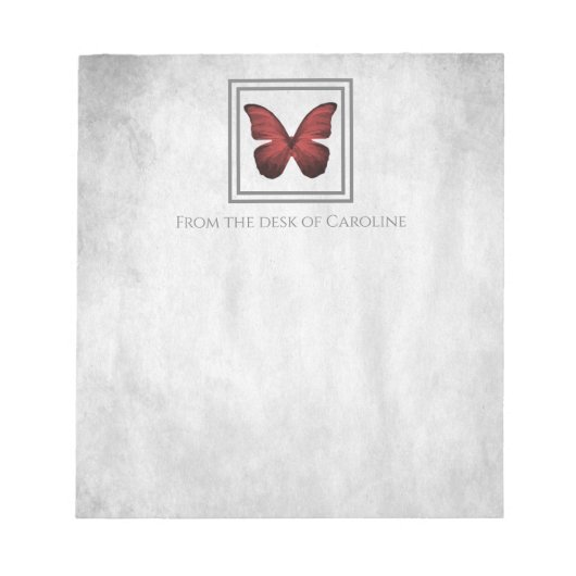 Red Butterfly Aangepast Notitieblok (Voorkant)