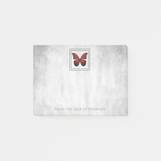 Red Butterfly Aangepaste notities Post-it® Notes (Voorkant)