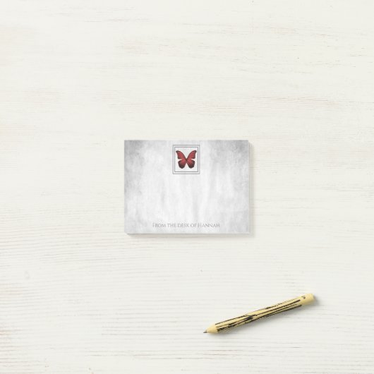 Red Butterfly Aangepaste notities Post-it® Notes (Op bureau)