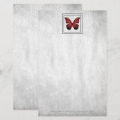 Red Butterfly — Aangepaste schrijfbenodigdheden Briefpapier (Voorkant / Achterkant)