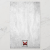 Red Butterfly — Aangepaste schrijfbenodigdheden Briefpapier (Achterkant)