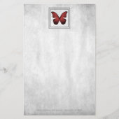 Red Butterfly — Aangepaste schrijfbenodigdheden Briefpapier (Voorkant)