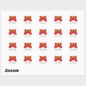 Red Butterfly Boek Borden Ronde Sticker (Vel)