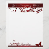 Red Butterfly Briefhoofd (Voorkant / Achterkant)