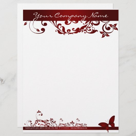 Red Butterfly Briefhoofd (Voorkant / Achterkant)