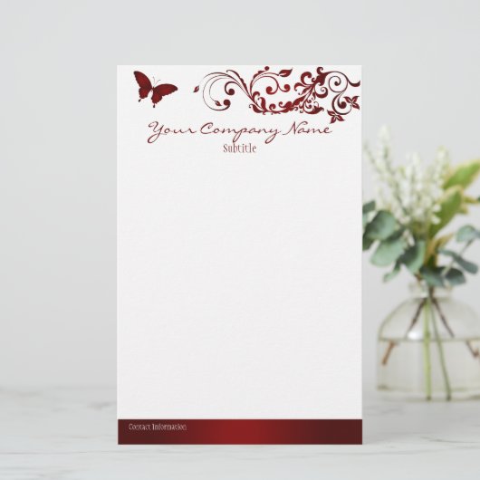 Red Butterfly Briefpapier (Staand voorkant)