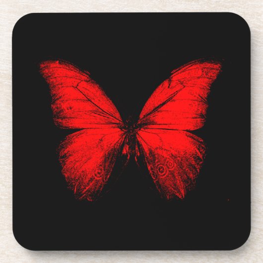 Red Butterfly Coasters Bier Onderzetter (Voorkant)