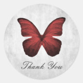 Red Butterfly Dank u Stickers (Voorkant)