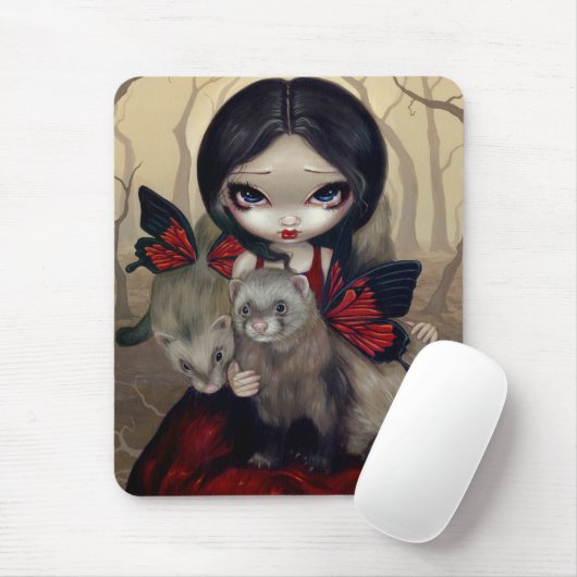 "Red Butterfly Ferret" Mousepad Muismat (Met muis)