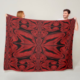 Red Butterfly Fleece Deken