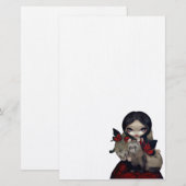 Red Butterfly Fretten gothic fairy Stationery Briefpapier (Voorkant / Achterkant)