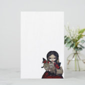 Red Butterfly Fretten gothic fairy Stationery Briefpapier (Staand voorkant)