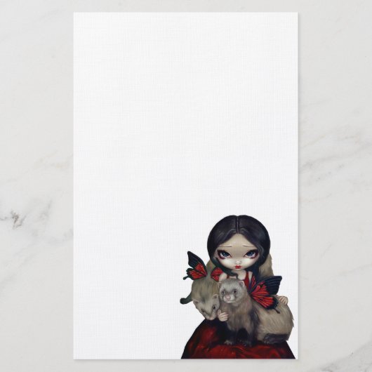 Red Butterfly Fretten gothic fairy Stationery Briefpapier (Voorkant)