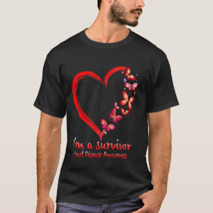Red Butterfly Heart I A Survivor Heart Disease A T-shirt