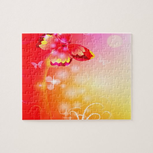 Red Butterfly Legpuzzel (Horizontaal)