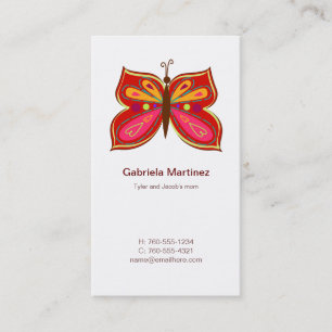 Red Butterfly mammie Calling Cards Contactkaartje