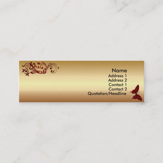 Red Butterfly Mini Visitekaartje (Voorkant)