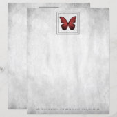 Red Butterfly - Papierblad op maat (Voorkant / Achterkant)