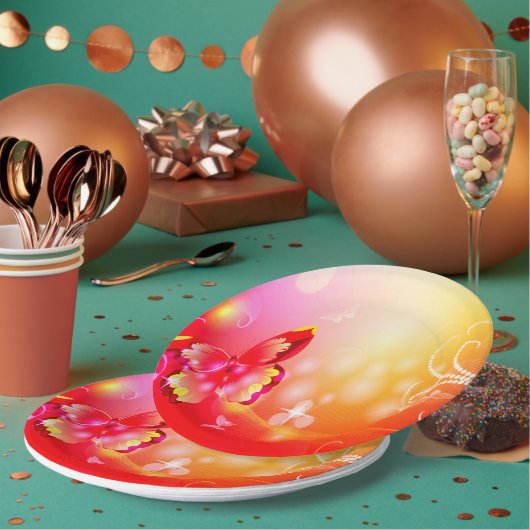 Red Butterfly Papieren Bordje (Multi)