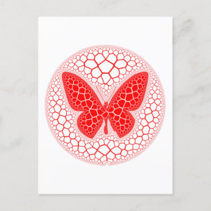 Red Butterfly Plaque Briefkaart
