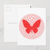 Red Butterfly Plaque Briefkaart (Voorkant / Achterkant)