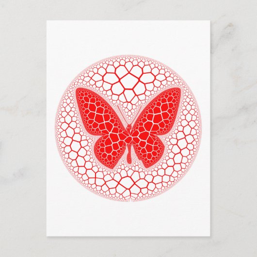 Red Butterfly Plaque Briefkaart (Voorkant)