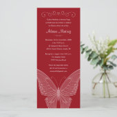 Red Butterfly Quinceanera-uitvindingen Kaart (Staand voorkant)