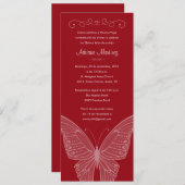 Red Butterfly Quinceanera-uitvindingen Kaart (Voorkant / Achterkant)