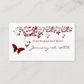 Red Butterfly Reply Kaarten (Achterkant)