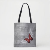 Red Butterfly Rustic, Canvas tas op maat (Voorkant)