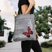Red Butterfly Rustic, Canvas tas op maat