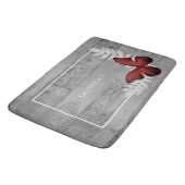 Red Butterfly Rustic Personalized Bath Mat (Gekanteld)
