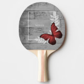 Red Butterfly Rustic Ping Pong Paddle Tafeltennisbatje (Voorkant)