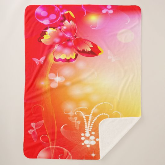 Red Butterfly Sherpa Deken (Voorkant)