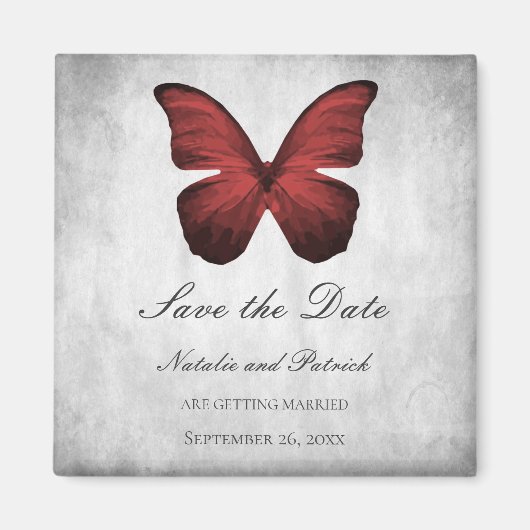 Red Butterfly sparen de Magnet van de Datum (Voorkant)
