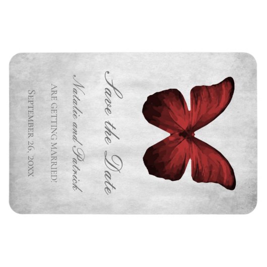 Red Butterfly sparen de Magnet van de Datum Magneet (Horizontaal)
